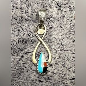 Roderick Tenorio Carolyn Pollack Sterling Kachina Pendant 14K Gold